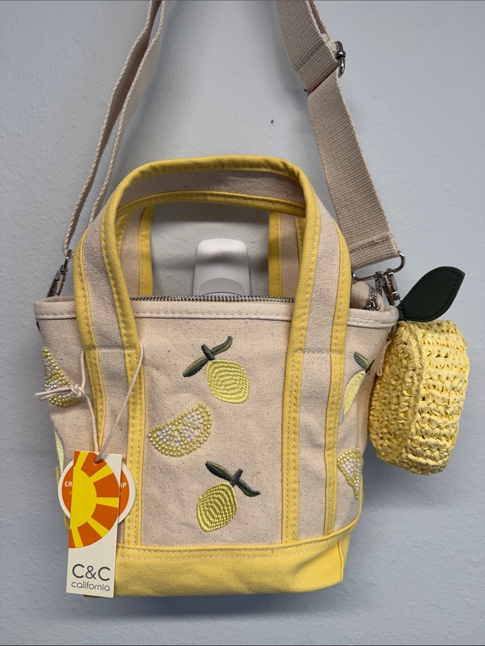 C&C California | Mini Canvas Tote w/ Bag Charm & Crossbody Strap 🍋